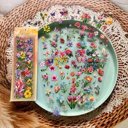 10 sheets Flow Flower Language Pet Sticker Sheets