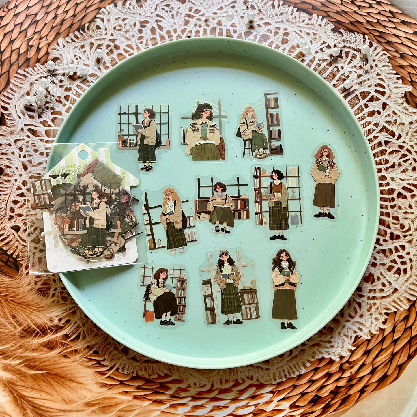 20 Pcs Mori Girl Story Series Character Life Stickers
