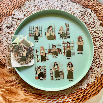 20 Pcs Mori Girl Story Series Character Life Stickers