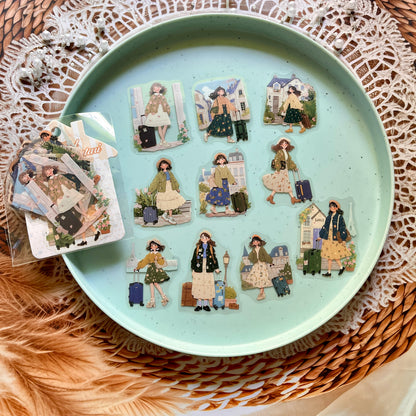 20 Pcs Mori Girl Story Series Character Life Stickers