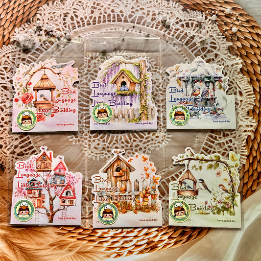 10 Pcs Bird Language Little Bird House Series Vintage Stickers