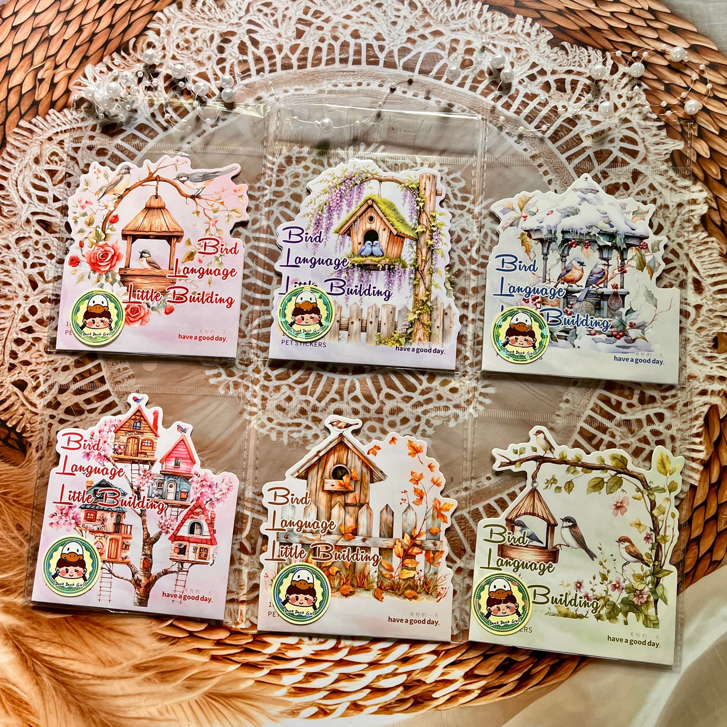 10 Pcs Bird Language Little Bird House Series Vintage Stickers