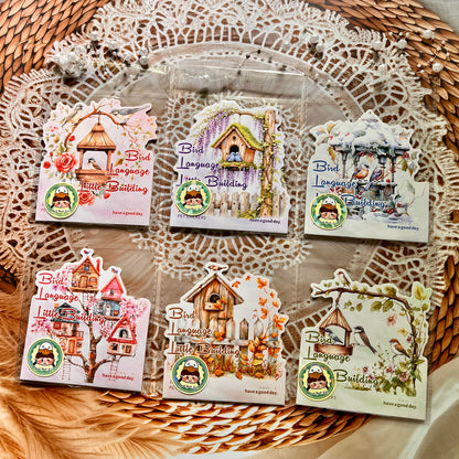 10 Pcs Bird Language Little Bird House Series Vintage Stickers