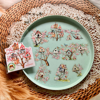 10 Pcs Bird Language Little Bird House Series Vintage Stickers