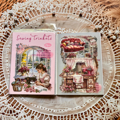 20 Pcs Small Fortune Series Vintage Character Flower Coffee Landscape Sticker Book