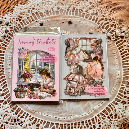 20 Pcs Small Fortune Series Vintage Character Flower Coffee Landscape Sticker Book
