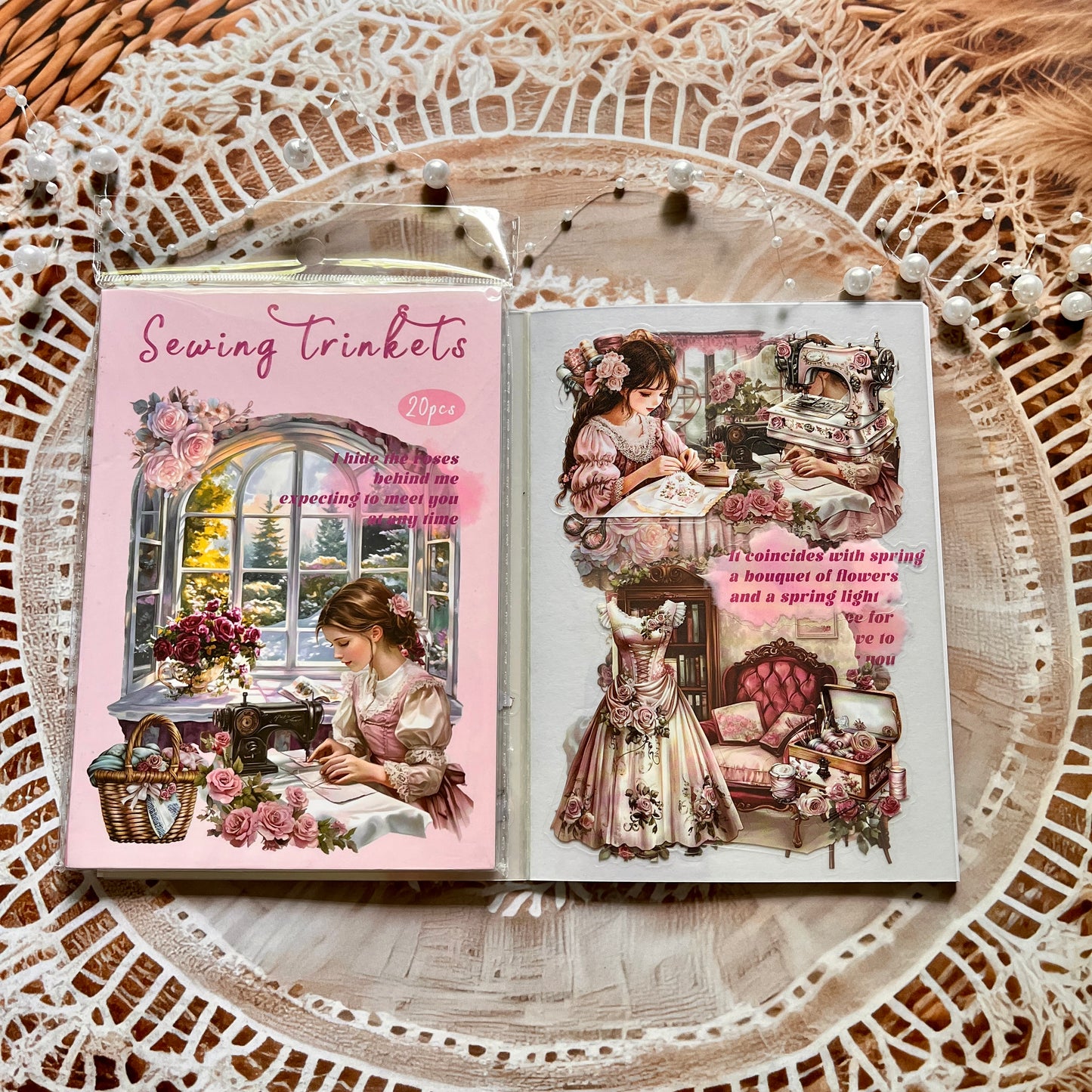 20 Pcs Small Fortune Series Vintage Character Flower Coffee Landscape Sticker Book
