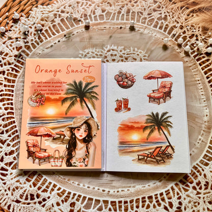 20 Pcs Small Fortune Series Vintage Character Flower Coffee Landscape Sticker Book