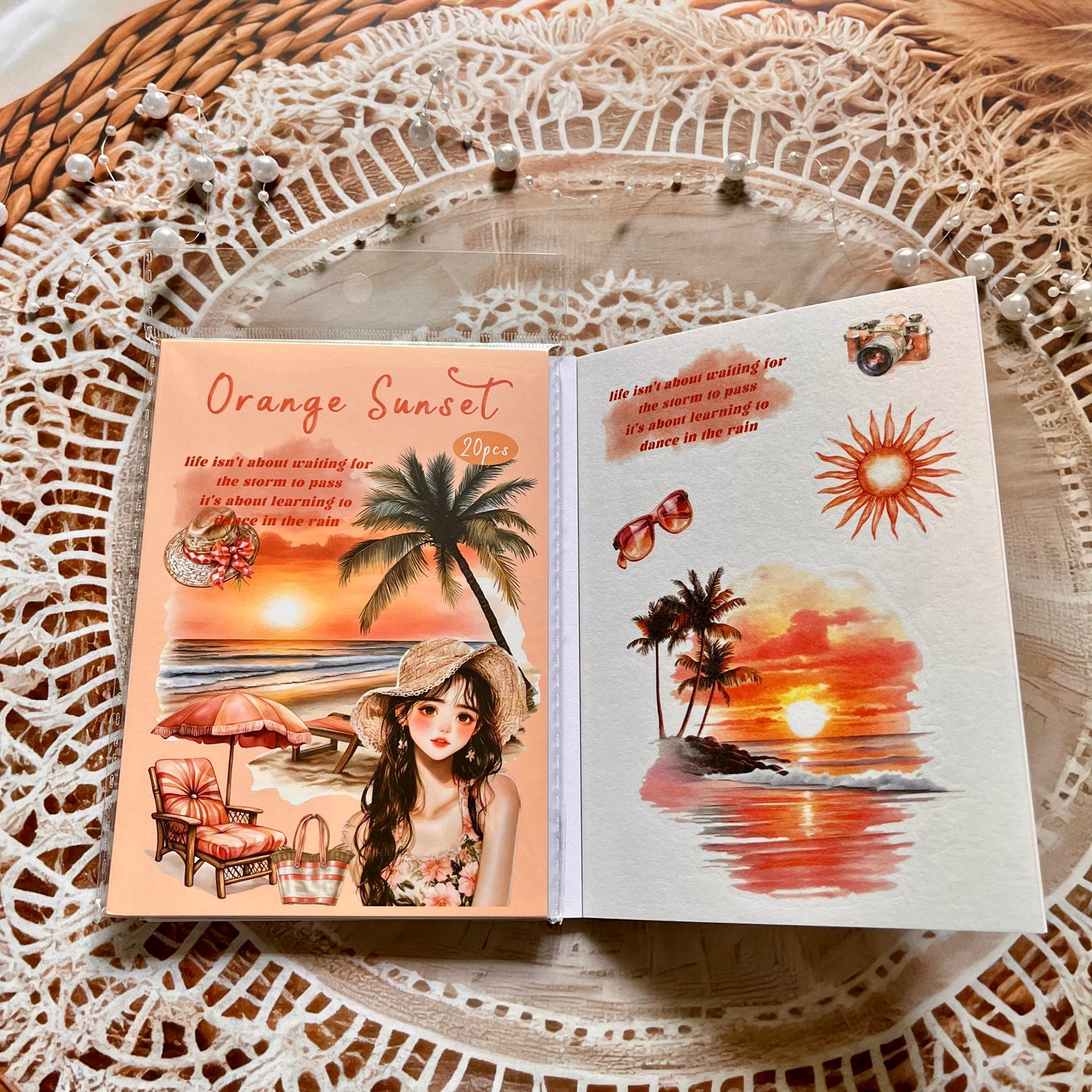 20 Pcs Small Fortune Series Vintage Character Flower Coffee Landscape Sticker Book