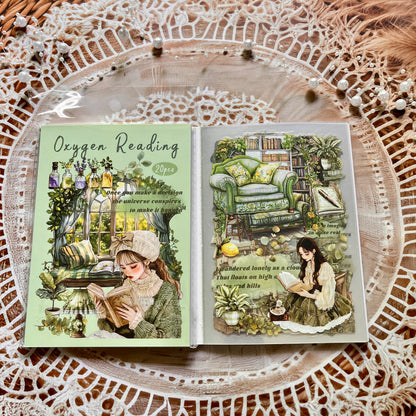 20 Pcs Small Fortune Series Vintage Character Flower Coffee Landscape Sticker Book