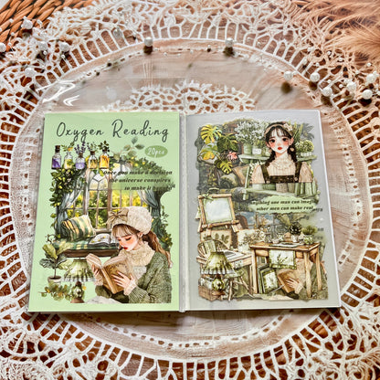 20 Pcs Small Fortune Series Vintage Character Flower Coffee Landscape Sticker Book