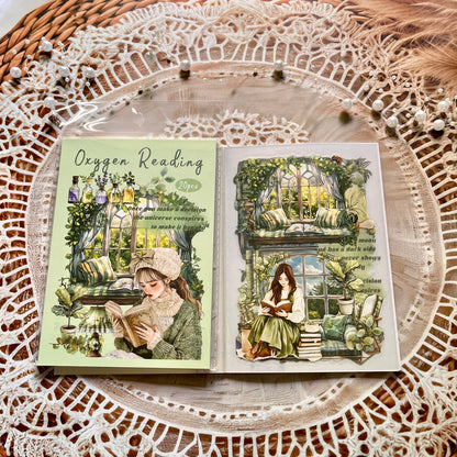 20 Pcs Small Fortune Series Vintage Character Flower Coffee Landscape Sticker Book