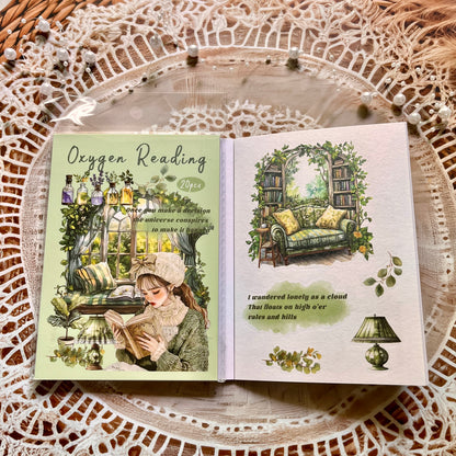 20 Pcs Small Fortune Series Vintage Character Flower Coffee Landscape Sticker Book