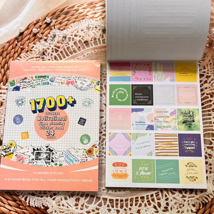 24 Sheets Aesthetics Boho Watercolor Planner Sticker Book