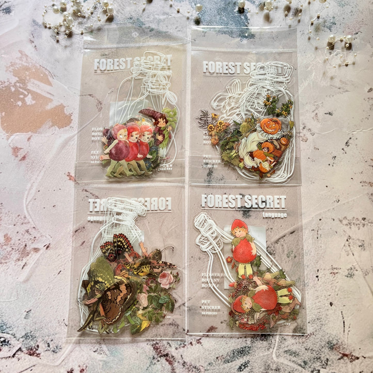 30 Pcs Beautiful Day Forest Secrets Series Bottle Stickers