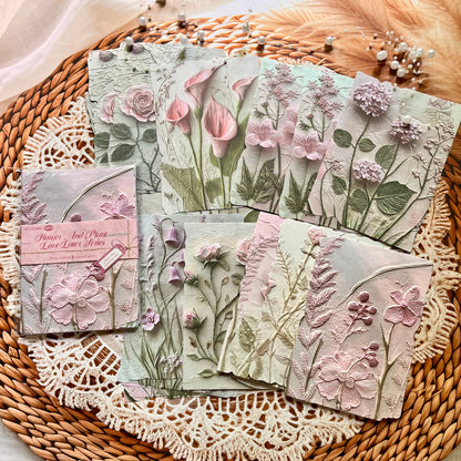 23 Pcs Flower and Grass Love Letter Series Vintage Relief Floral Material Paper