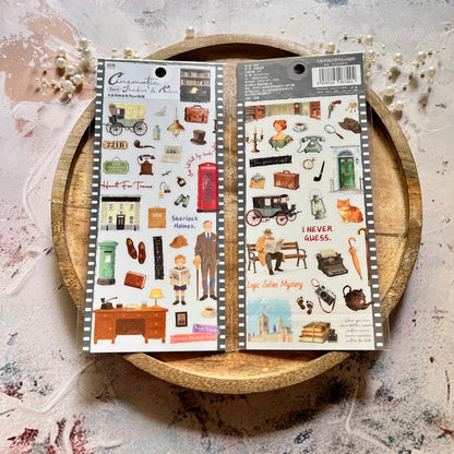 2 Sheets Light and Shadow Scenery Vintage American Style Stickers