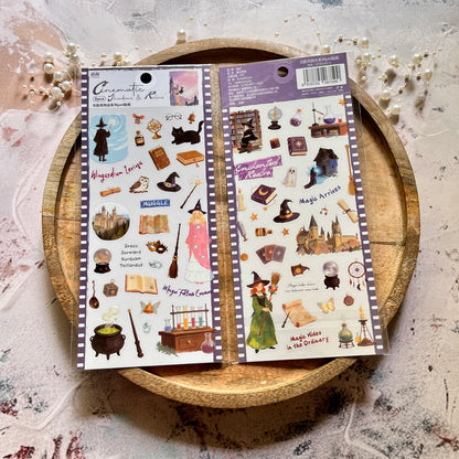 2 Sheets Light and Shadow Scenery Vintage American Style Stickers