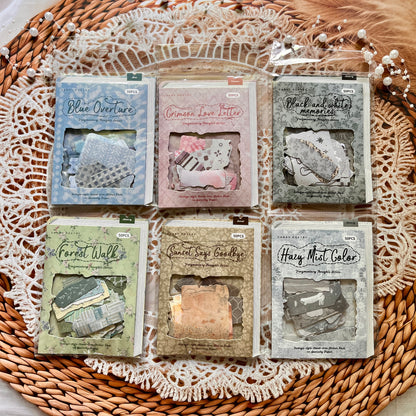 50 pcs Fragment Fabric Series Vintage stickers