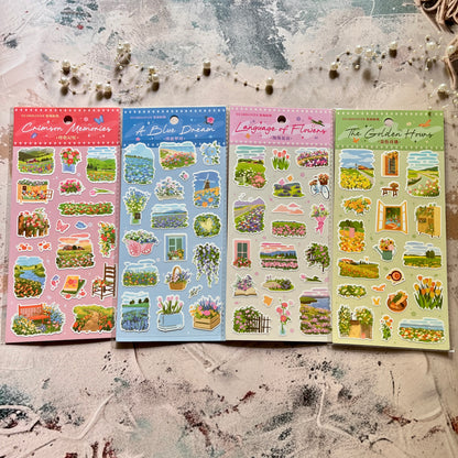 1 Pc Synthetic paper flowers know pretty illustrations decorative stickers