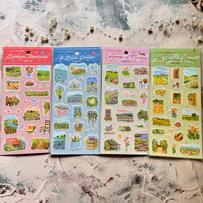 1 Pc Synthetic paper flowers know pretty illustrations decorative stickers