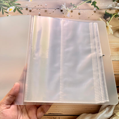 1 Pc Large Capacity Transparent Frosted PP Strap Sticker Organizer Book