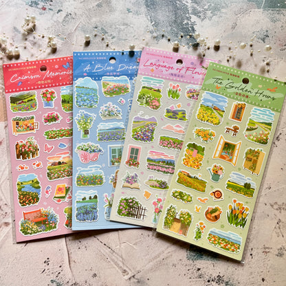 1 Pc Synthetic paper flowers know pretty illustrations decorative stickers