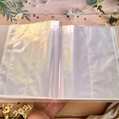 1 Pc Large Capacity Transparent Frosted PP Strap Sticker Organizer Book