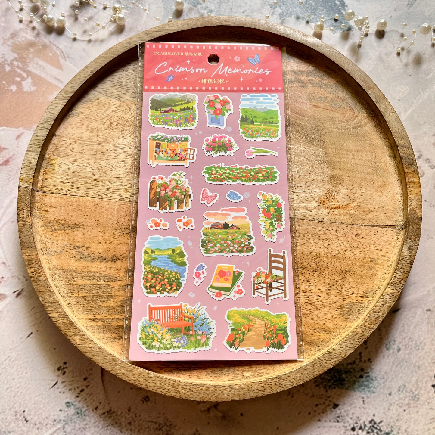 1 Pc Synthetic paper flowers know pretty illustrations decorative stickers