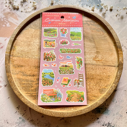 1 Pc Synthetic paper flowers know pretty illustrations decorative stickers