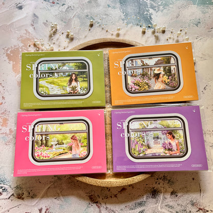 20 Spring Color Series Spring Garden Landscape Stickers book
