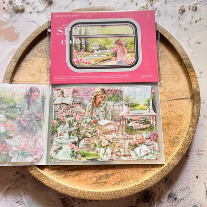 20 Spring Color Series Spring Garden Landscape Stickers book