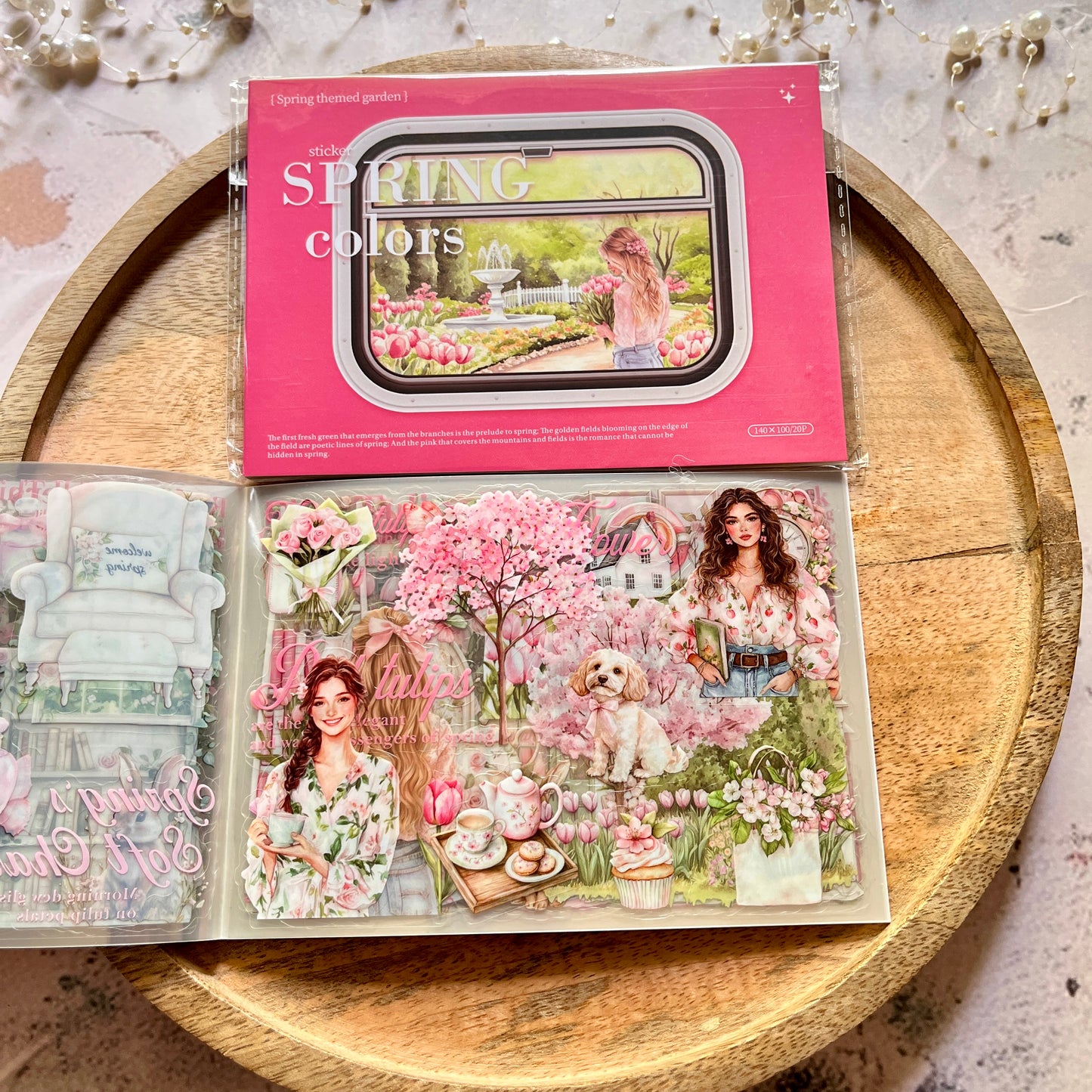 20 Spring Color Series Spring Garden Landscape Stickers book