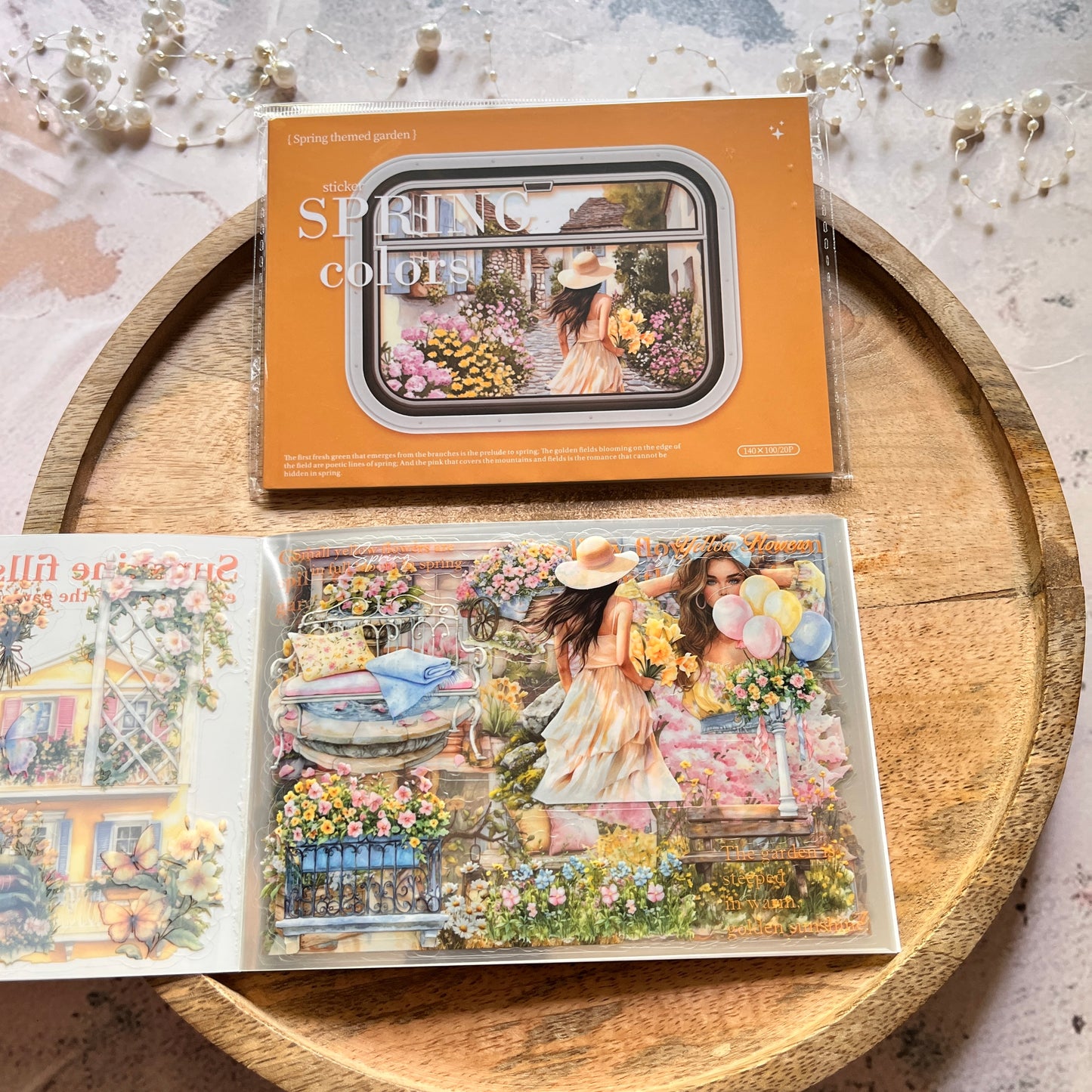 20 Spring Color Series Spring Garden Landscape Stickers book
