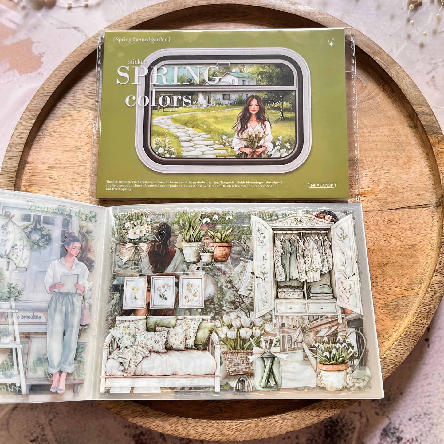 20 Spring Color Series Spring Garden Landscape Stickers book