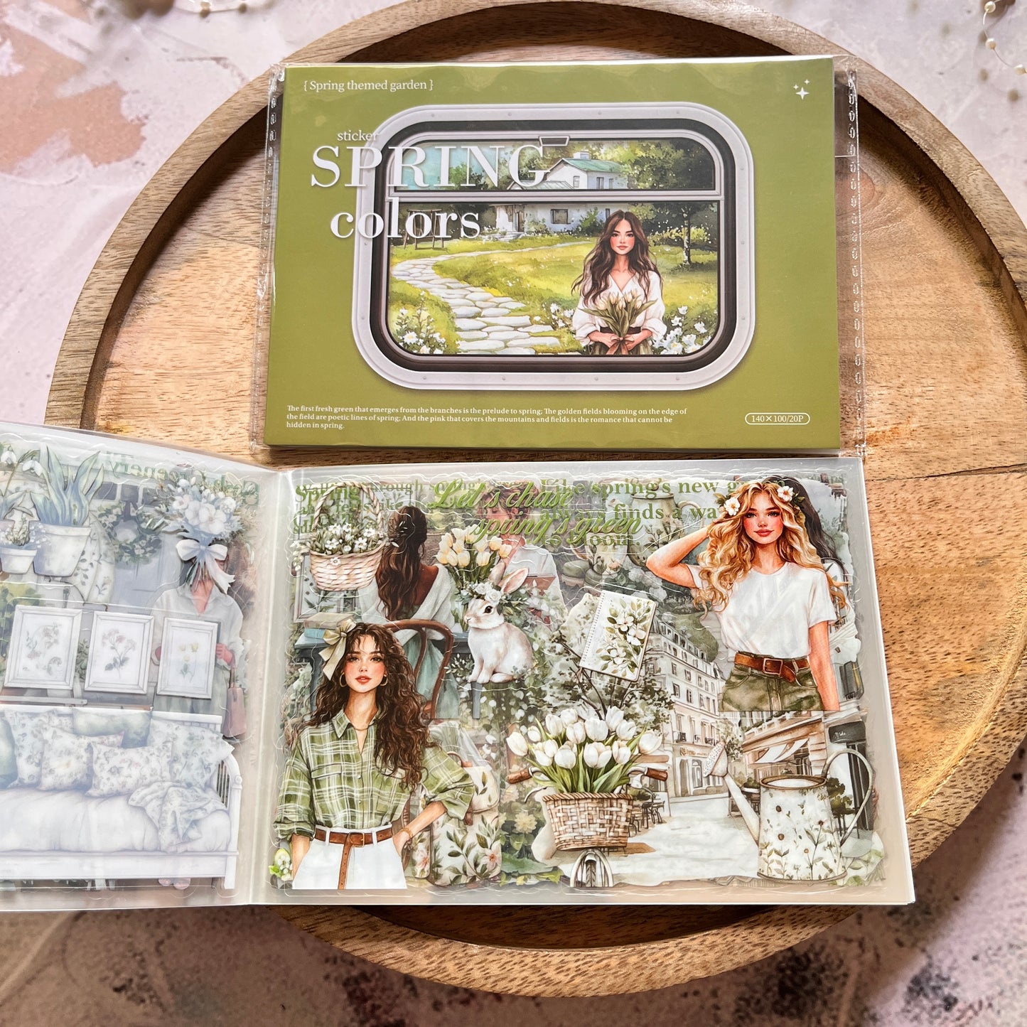 20 Spring Color Series Spring Garden Landscape Stickers book