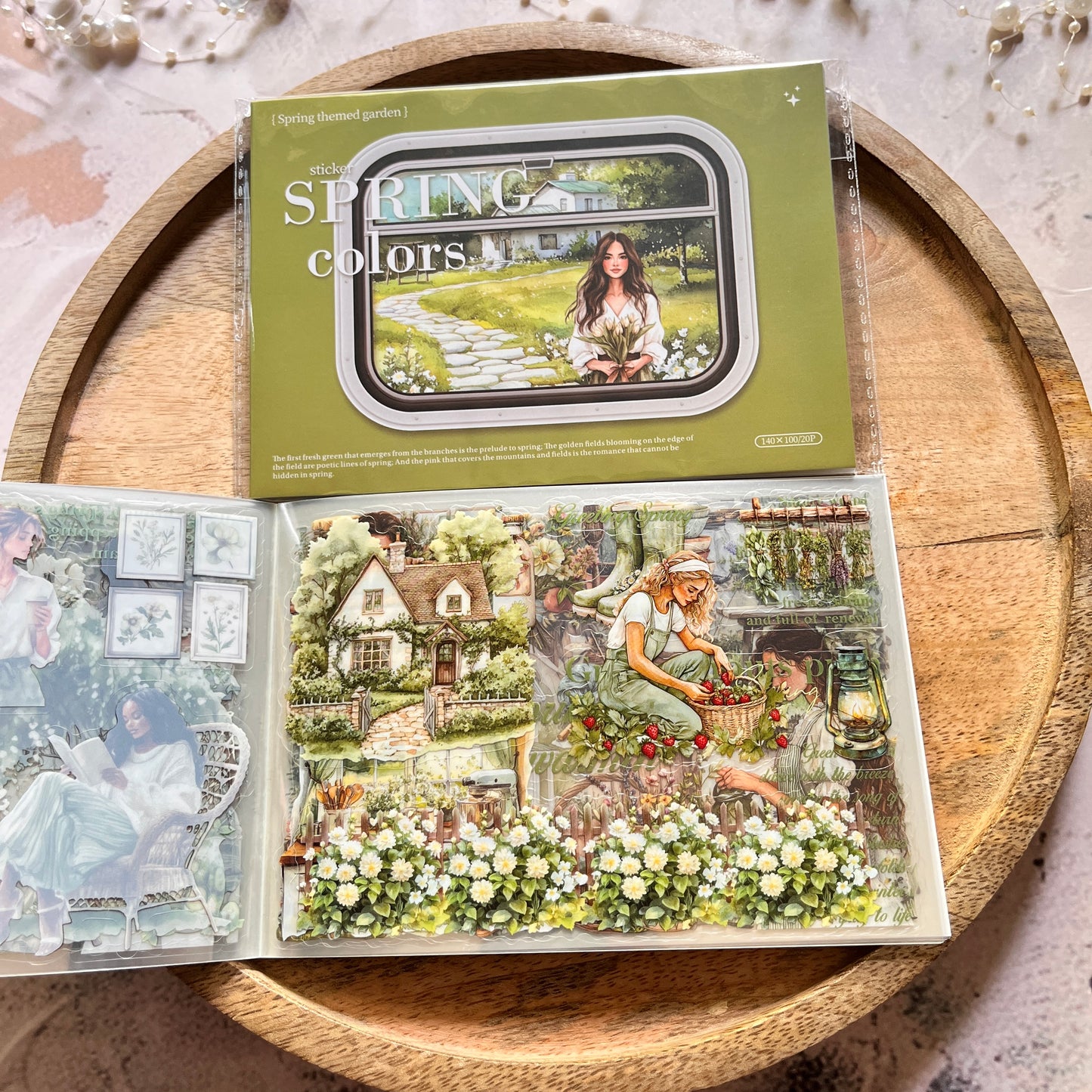 20 Spring Color Series Spring Garden Landscape Stickers book