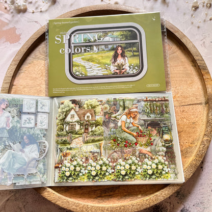 20 Spring Color Series Spring Garden Landscape Stickers book