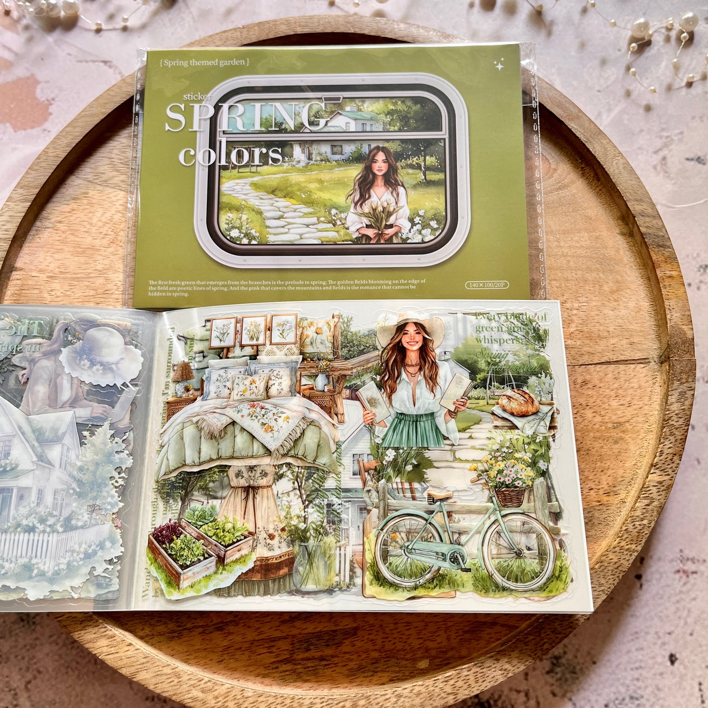 20 Spring Color Series Spring Garden Landscape Stickers book