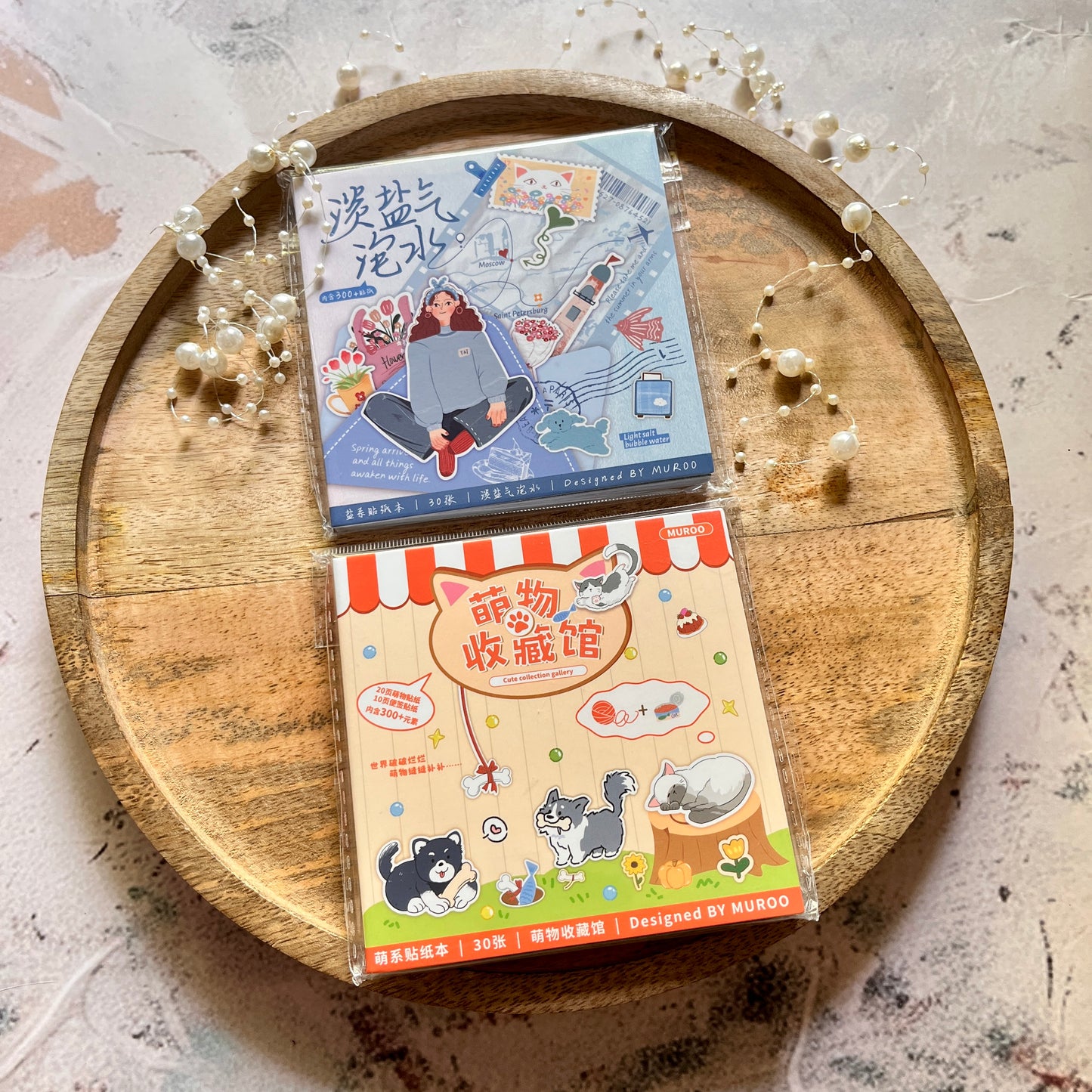 30 sheets Cute Animal and Character designed by Muroo Sticker Book