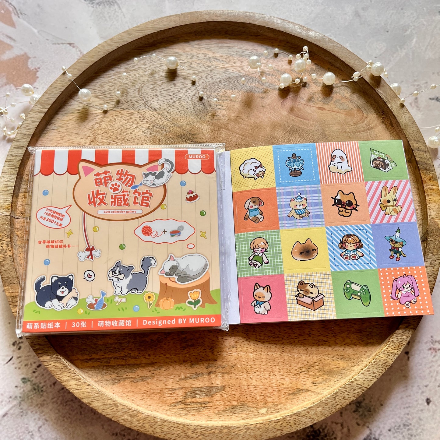 30 sheets Cute Animal and Character designed by Muroo Sticker Book