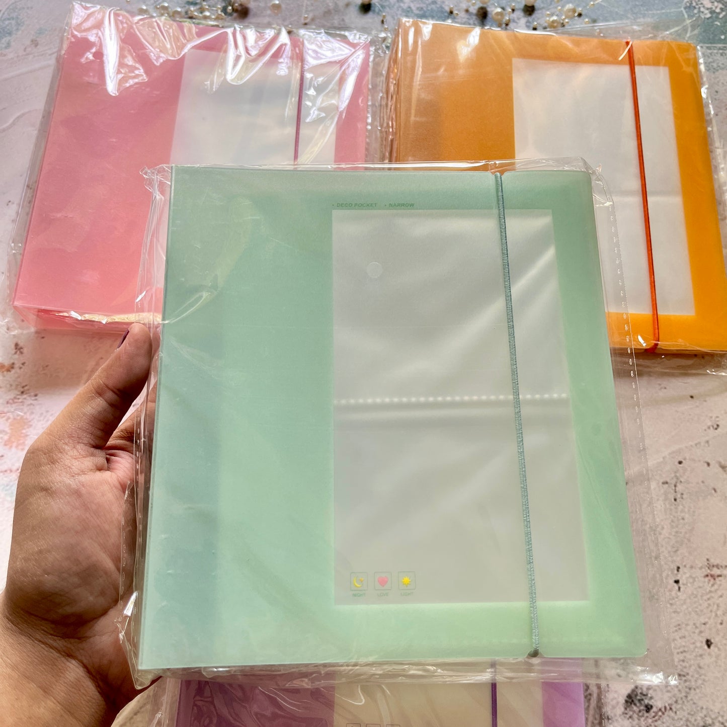 1 Pc Strap Storage Candy Color Removable Loose-leaf Storage Folders for Stickers