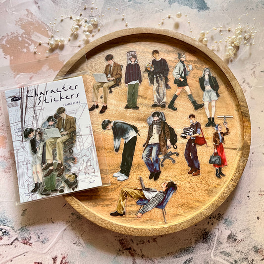 30 Pcs Street Corner Passersby Retro Character Stickers