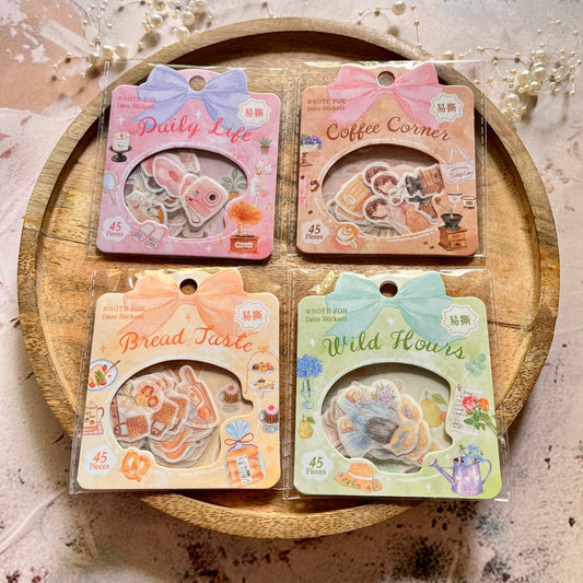 45 Pcs My Self-Care Checklist Light Vintage Journaling Decorative Stickers
