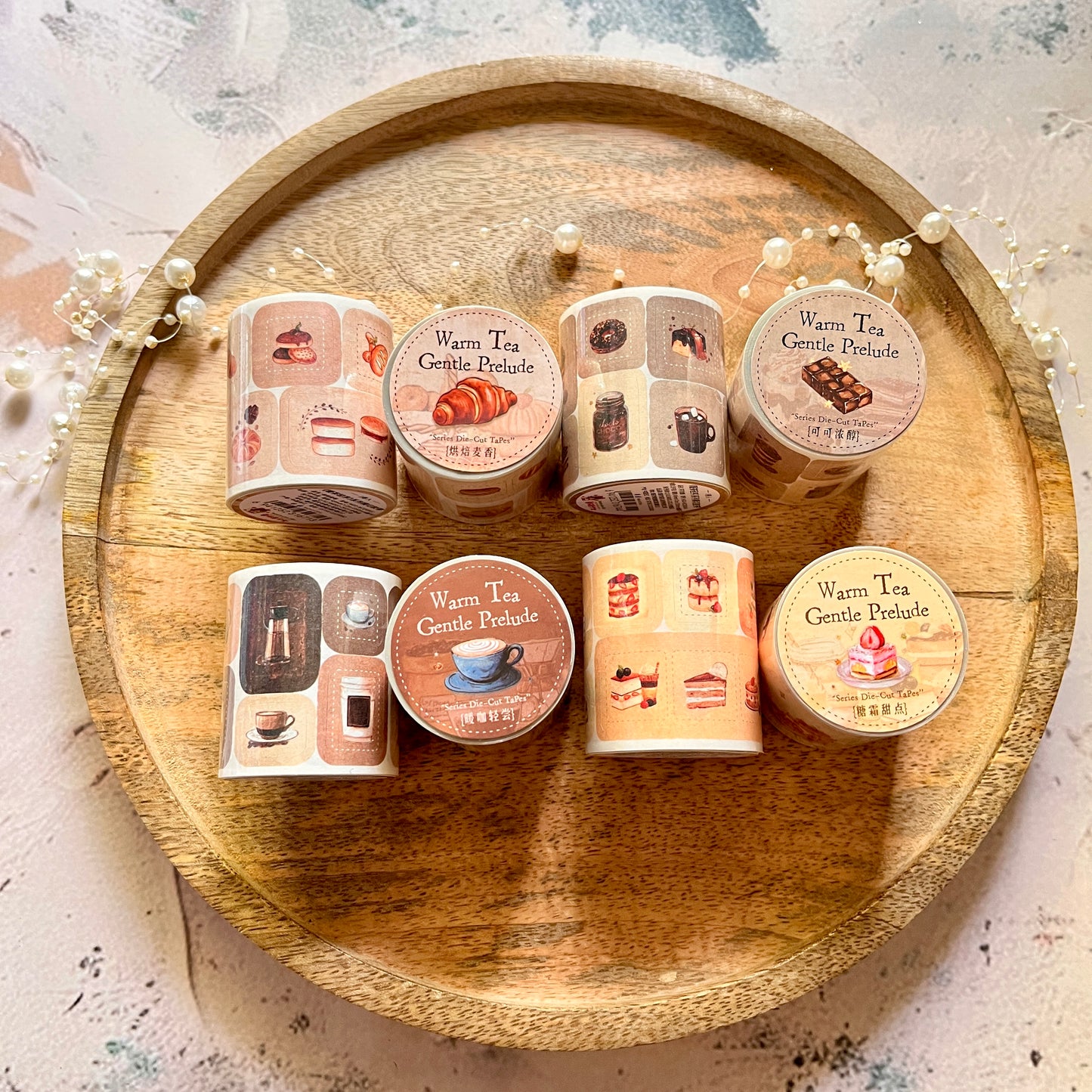 1 Roll Warm Tea Light Series Tea Themed Retro Tape