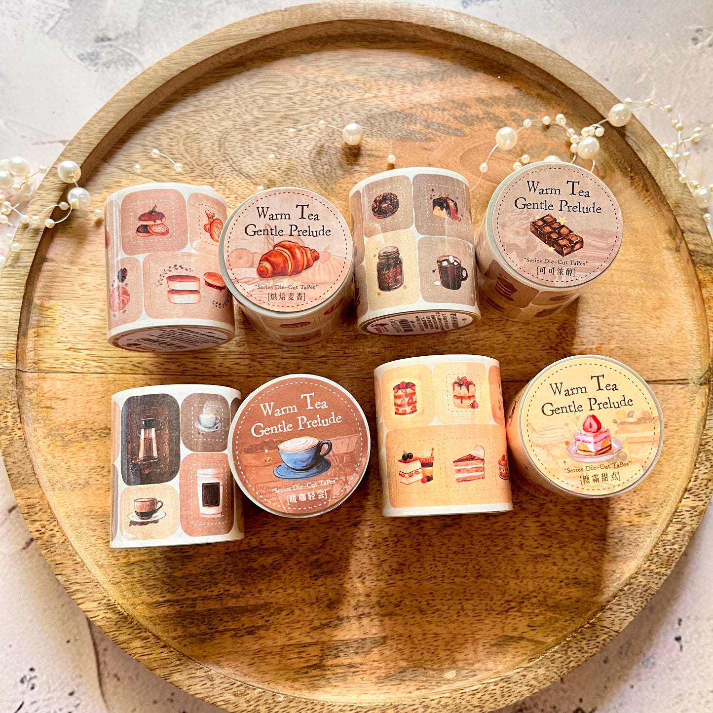 1 Roll Warm Tea Light Series Tea Themed Retro Tape