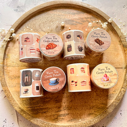 1 Roll Warm Tea Light Series Tea Themed Retro Tape