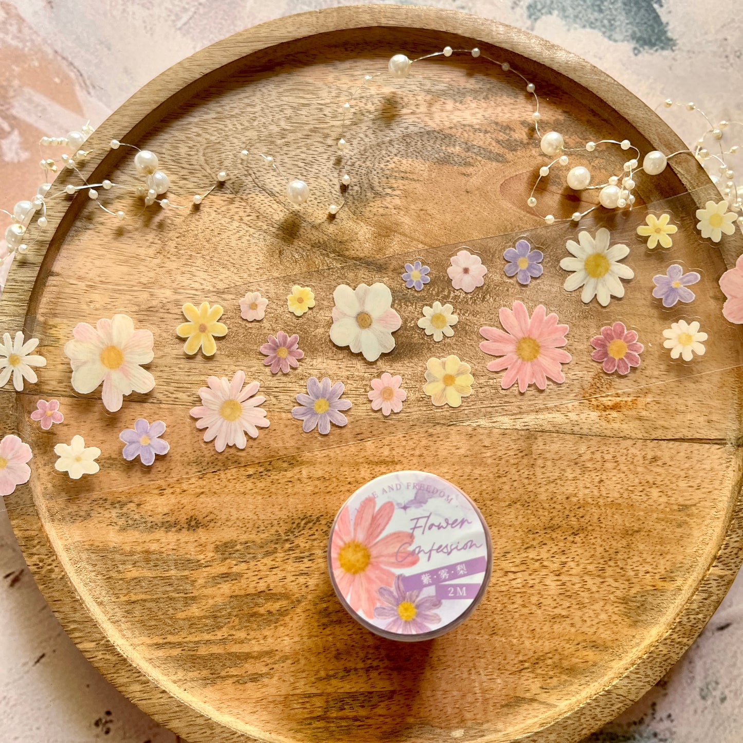 1 roll special oil die-cutting daisy small fresh floral Tape