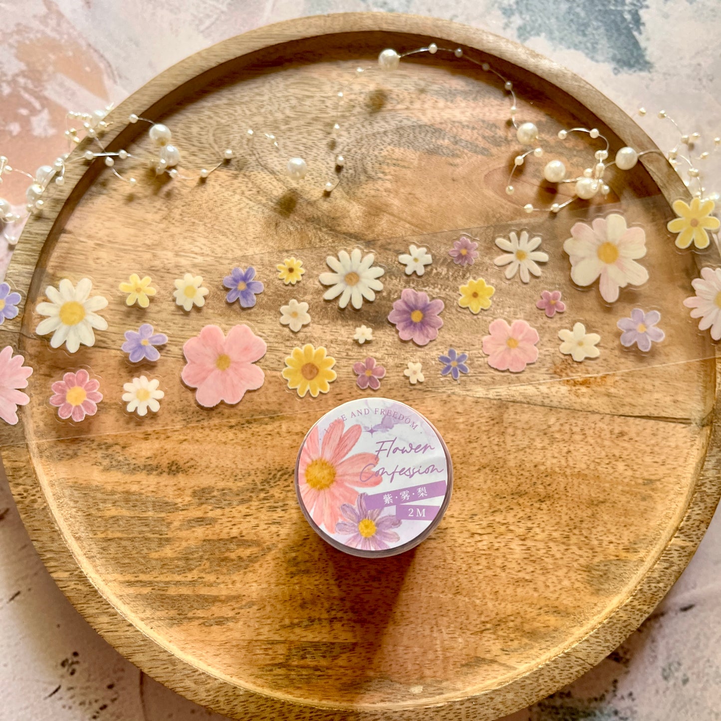 1 roll special oil die-cutting daisy small fresh floral Tape