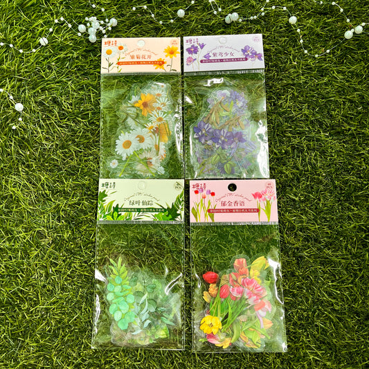 40pcs/pack Plant Nature Series Flower Decorative Sticker